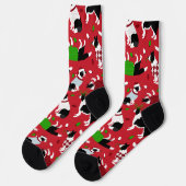 Chaussette Chaussettes Collie Bordure Noël (Gauche)