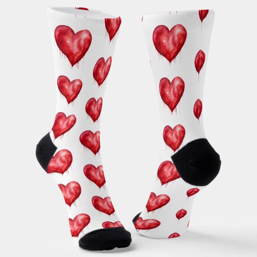 Chaussette Chaussettes colorées Valentine's Day Hearts (Angulaire)