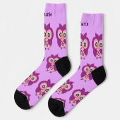 Chaussette Chaussettes Conception Chouette violette (Gauche)
