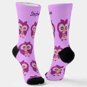 Chaussette Chaussettes Conception Chouette violette (Angulaire)