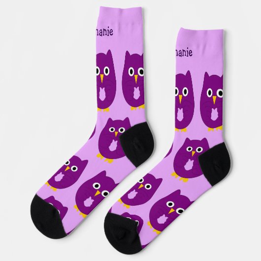 Chaussette Chaussettes Conception Chouette violette (Gauche)