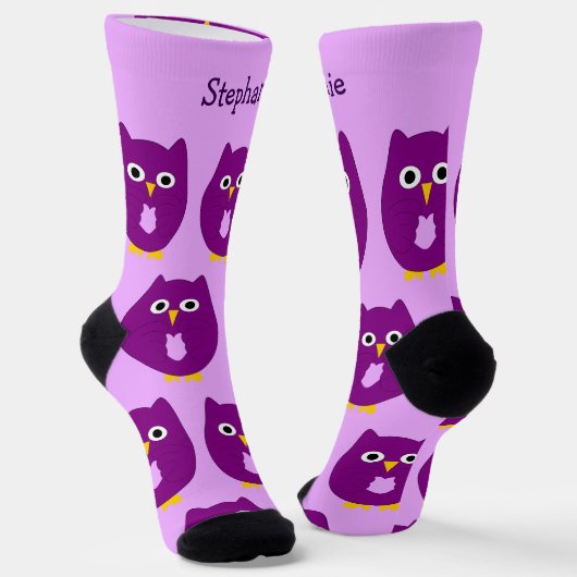 Chaussette Chaussettes Conception Chouette violette (Angulaire)