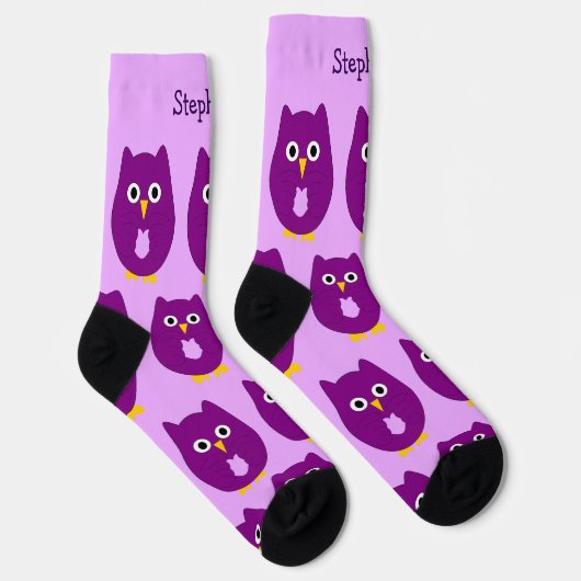 Chaussette Chaussettes Conception Chouette violette (Droite)
