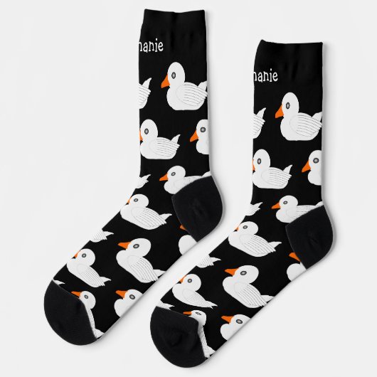 Chaussette Chaussettes Conception de canard blanc (Gauche)