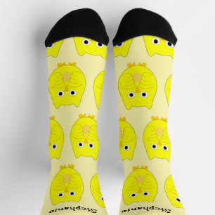 Chaussette Chaussettes Conception de Chouette Jaune