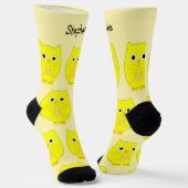 Chaussette Chaussettes Conception de Chouette Jaune (Angulaire)