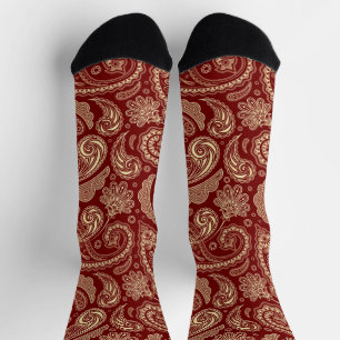 Chaussette Chaussettes Crimson Red Paisley