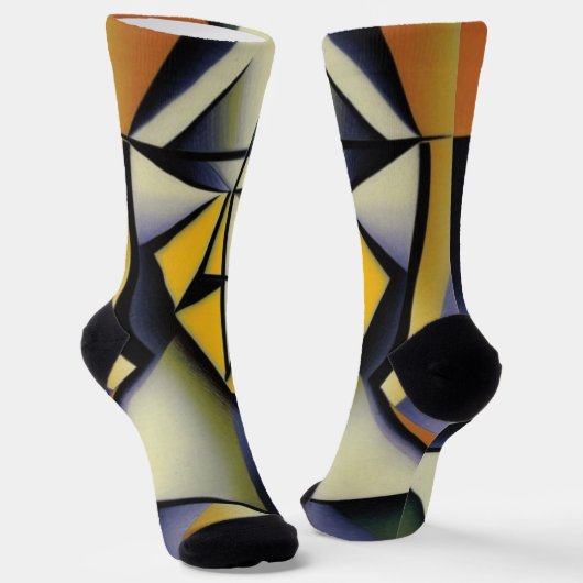 Chaussette Chaussettes Cubistes Zen Abstraites (Angulaire)