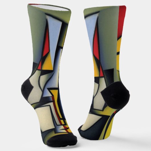 Chaussette Chaussettes Cubistes Zen Abstraites (Angulaire)