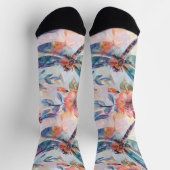Chaussette Chaussettes d'aquarelle avec libellules et fleurs (Haut)