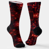 Chaussette Chaussettes d'art abstrait rouge et noir (Angulaire)