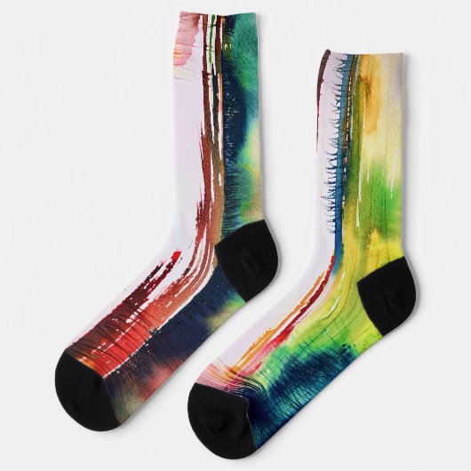 Chaussette Chaussettes d'art aquarelle abstraites (Gauche)