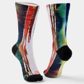 Chaussette Chaussettes d'art aquarelle abstraites (Angulaire)