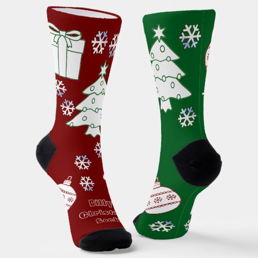 Chaussette Chaussettes d'art de Noël personnalisées (Angulaire)