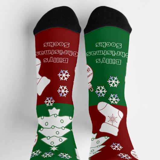 Chaussette Chaussettes d'art de Noël personnalisées (Haut)