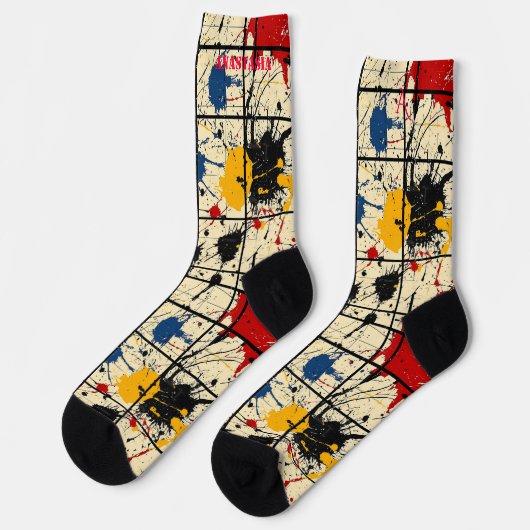 Chaussette Chaussettes d'art éclatantes avec design abstrait (Gauche)