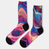 Chaussette Chaussettes d'art en marbre rose et bleu (Gauche)