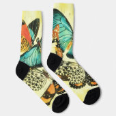 Chaussette Chaussettes d'art papillon de style vintage (Droite)