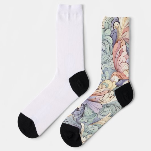 Chaussette Chaussettes d'art Pastel Vintage Doodle, Chaussett (Gauche)