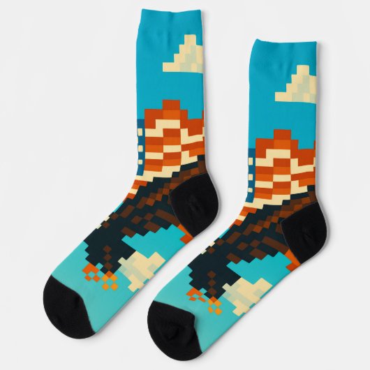Chaussette Chaussettes d'art Pixel d'aigle américain (Gauche)