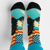 Chaussette Chaussettes d'art Pixel d'aigle américain (Haut)