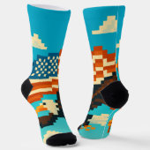 Chaussette Chaussettes d'art Pixel d'aigle américain (Angulaire)