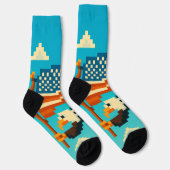 Chaussette Chaussettes d'art Pixel d'aigle américain (Droite)