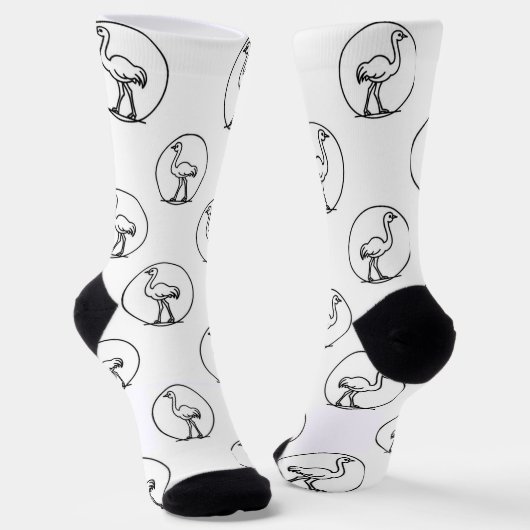 Chaussette Chaussettes d'autruche simples noir et blanc (Angulaire)