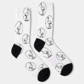 Chaussette Chaussettes d'autruche simples noir et blanc (Droite)