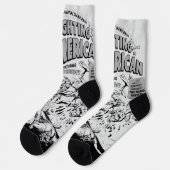 Chaussette Chaussettes de bande dessinée d'action 'Fighting A (Gauche)