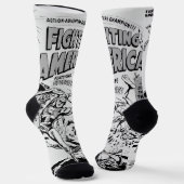 Chaussette Chaussettes de bande dessinée d'action 'Fighting A (Angulaire)