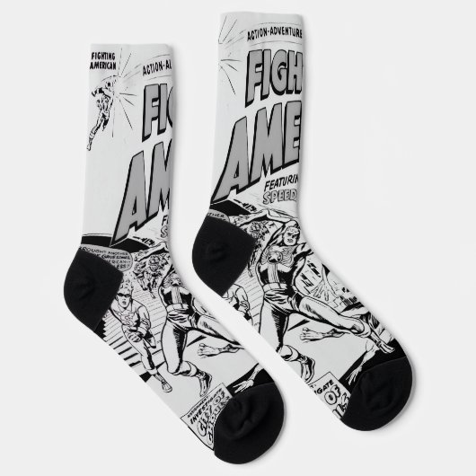 Chaussette Chaussettes de bande dessinée d'action 'Fighting A (Droite)