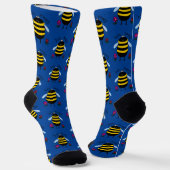 Chaussette Chaussettes de Bee Happy Cartoon Bee (Angulaire)