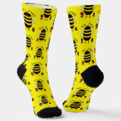 Chaussette Chaussettes de Bee Happy Cartoon Bee (Angulaire)