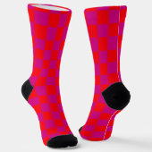 Chaussette Chaussettes de blocs rouges et roses (Angulaire)