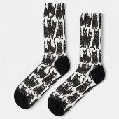 Chaussette Chaussettes de chat Noir amusantes (Gauche)