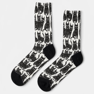 Chaussette Chaussettes de chat Noir amusantes
