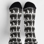 Chaussette Chaussettes de chat Noir amusantes (Haut)