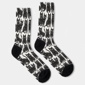 Chaussette Chaussettes de chat Noir amusantes (Droite)