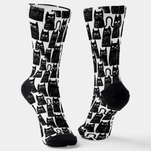 Chaussette Chaussettes de chat Noir amusantes