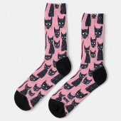 Chaussette Chaussettes de chat Noir amusantes (Gauche)