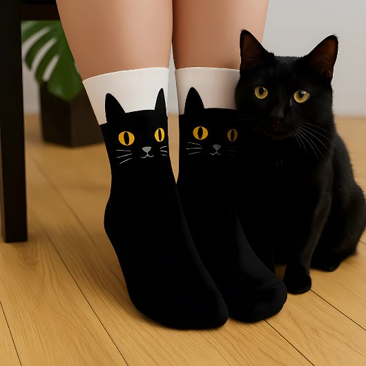 Chaussette Chaussettes de chat noir cadeau pour les Amoureux 