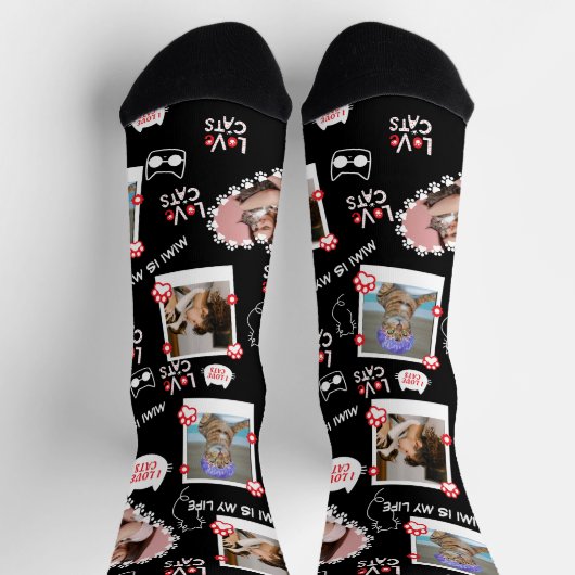Chaussette Chaussettes de chat personnalisées avec photo - An (Haut)