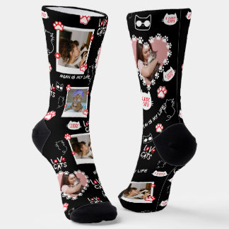 Chaussette Chaussettes de chat personnalisées avec photo - An