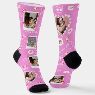 Chaussette Chaussettes de chat personnalisées avec photo - An