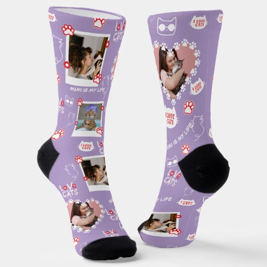 Chaussette Chaussettes de chat personnalisées avec photo - An (Angulaire)