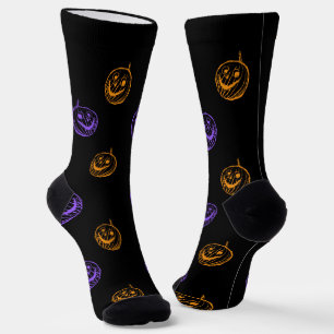 Chaussette Chaussettes de citrouilles d'Halloween mignonnes a