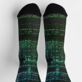 Chaussette Chaussettes de code binaire vert cyberpunk d'ordin (Haut)