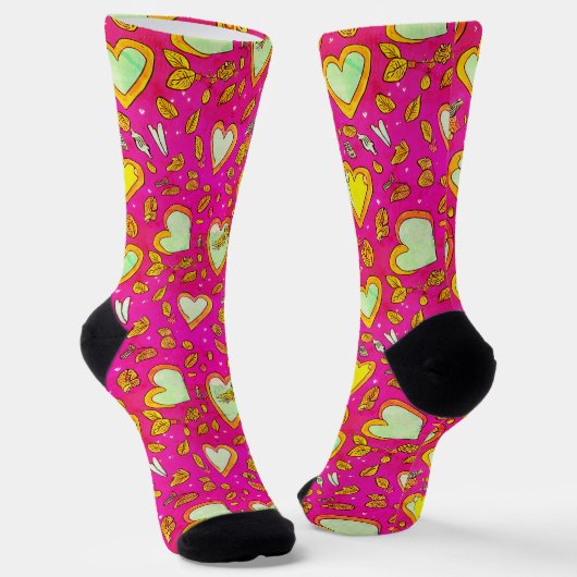 Chaussette Chaussettes de coeur jaune (Angulaire)