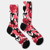 Chaussette chaussettes de coeur noir rose (Droite)